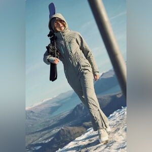 Free People All Prepped Ski Suit in grey olive